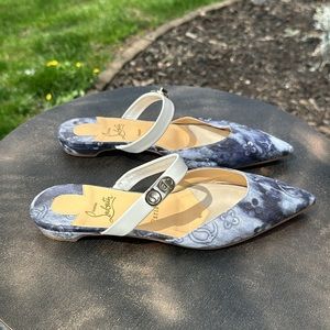 Christian Louboutin Choc lock denim mix flat size 38 almost new